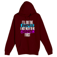 Unisex Small Burgundy Pullover Hooded Sweatshirt