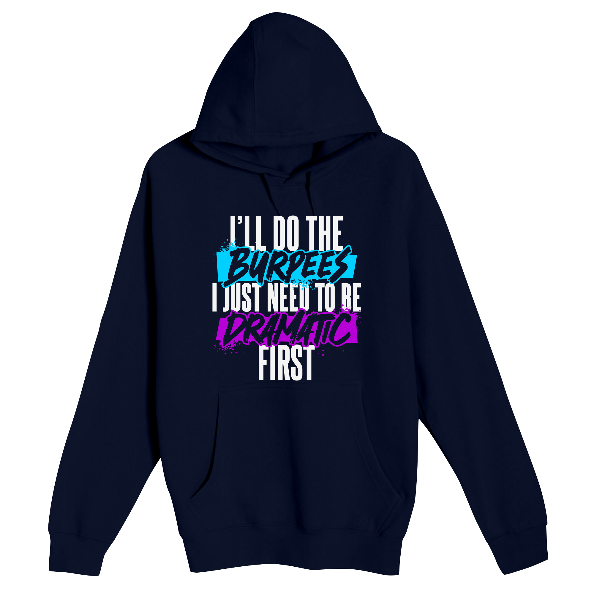 Unisex Small Navy Pullover Hooded Sweatshirt