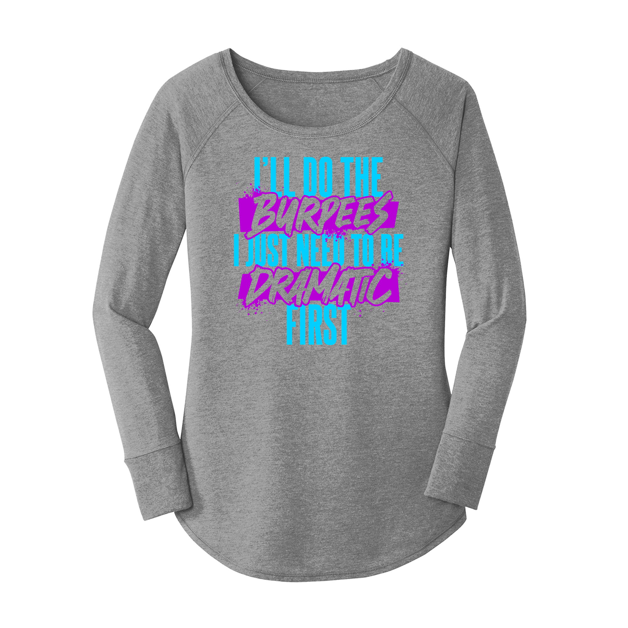 Womens X-Small Grey Long Sleeve Tunic Tee