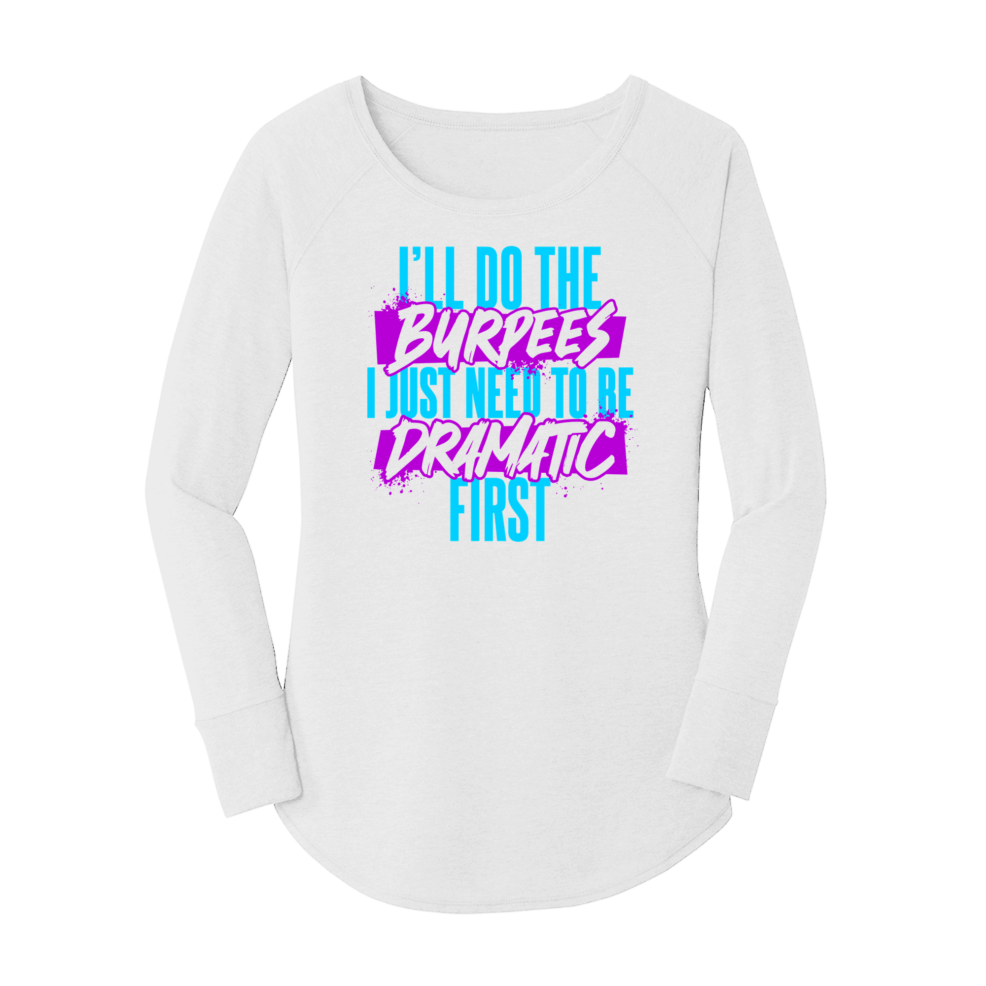 Womens X-Small White Long Sleeve Tunic Tee