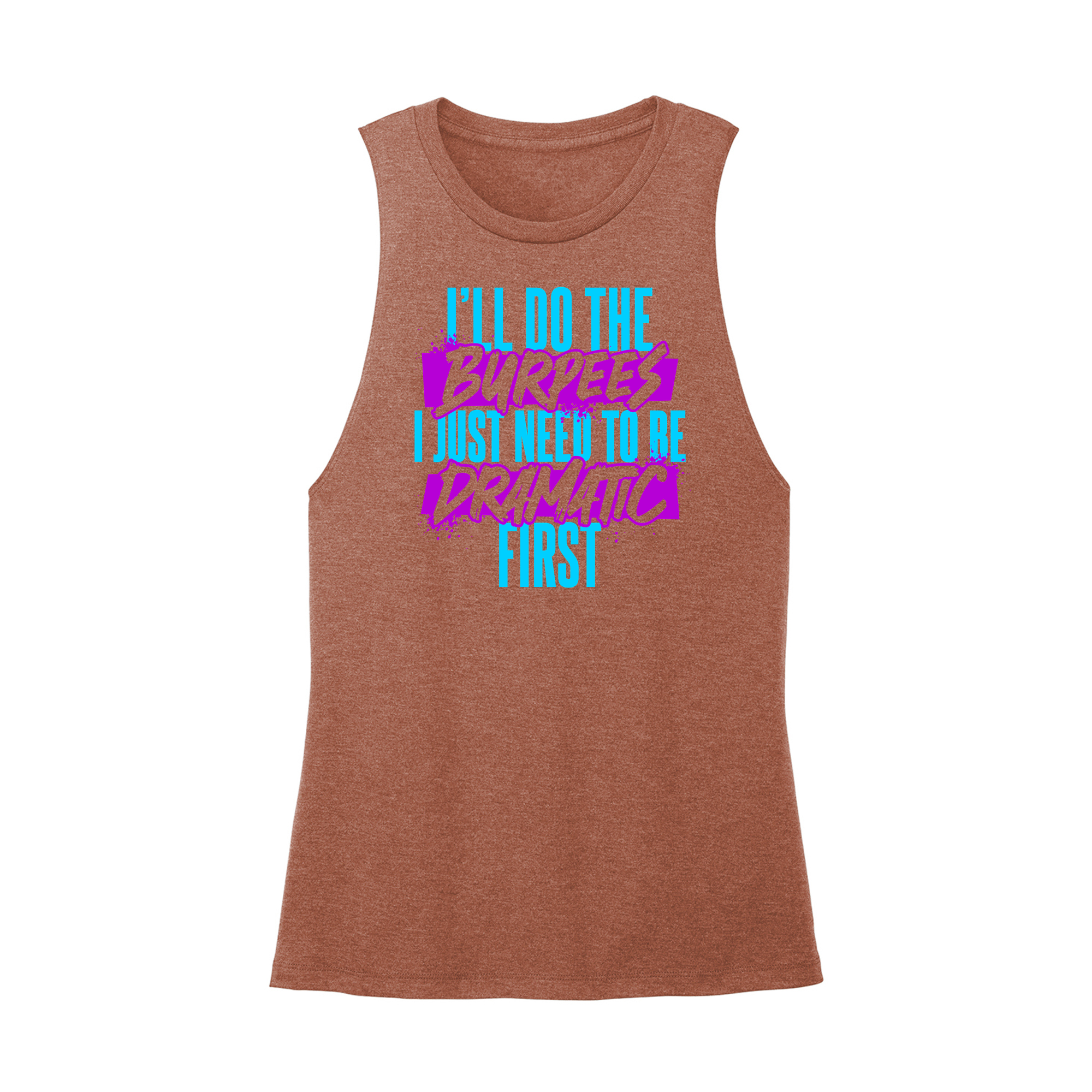 Womens X-Small Brown Muscle Tank