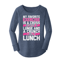 Womens X-Small Navy Heather Long Sleeve Tunic Tee