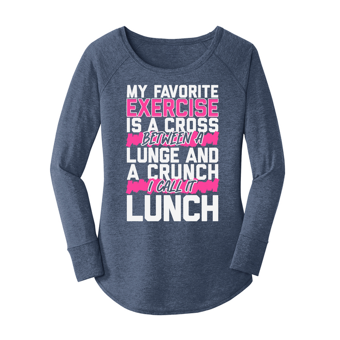 Womens X-Small Navy Heather Long Sleeve Tunic Tee