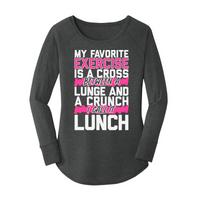 Womens X-Small Dark Heather Gray Long Sleeve Tunic Tee