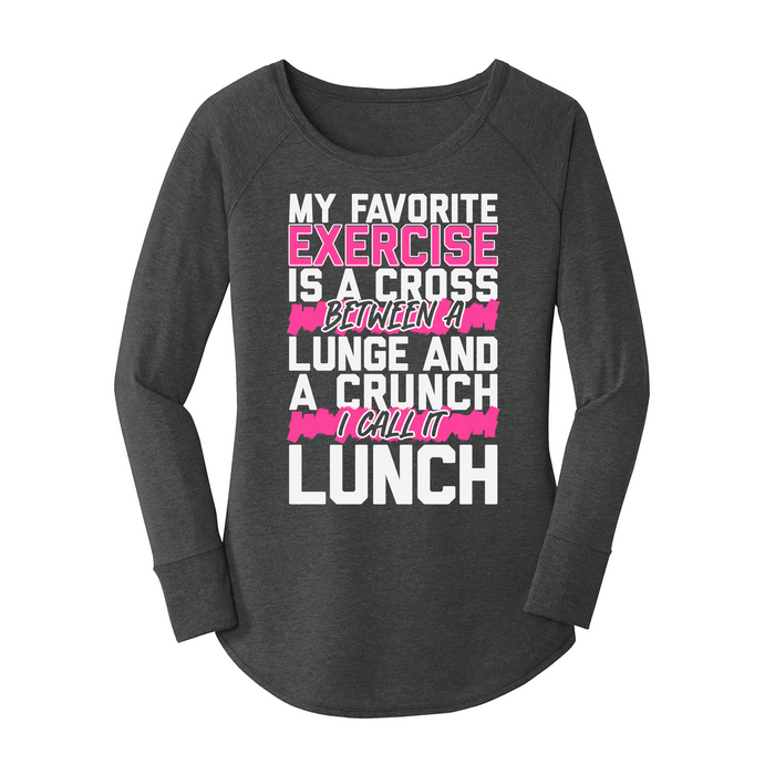 Womens X-Small Dark Heather Gray Long Sleeve Tunic Tee