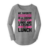 Womens X-Small Grey Long Sleeve Tunic Tee