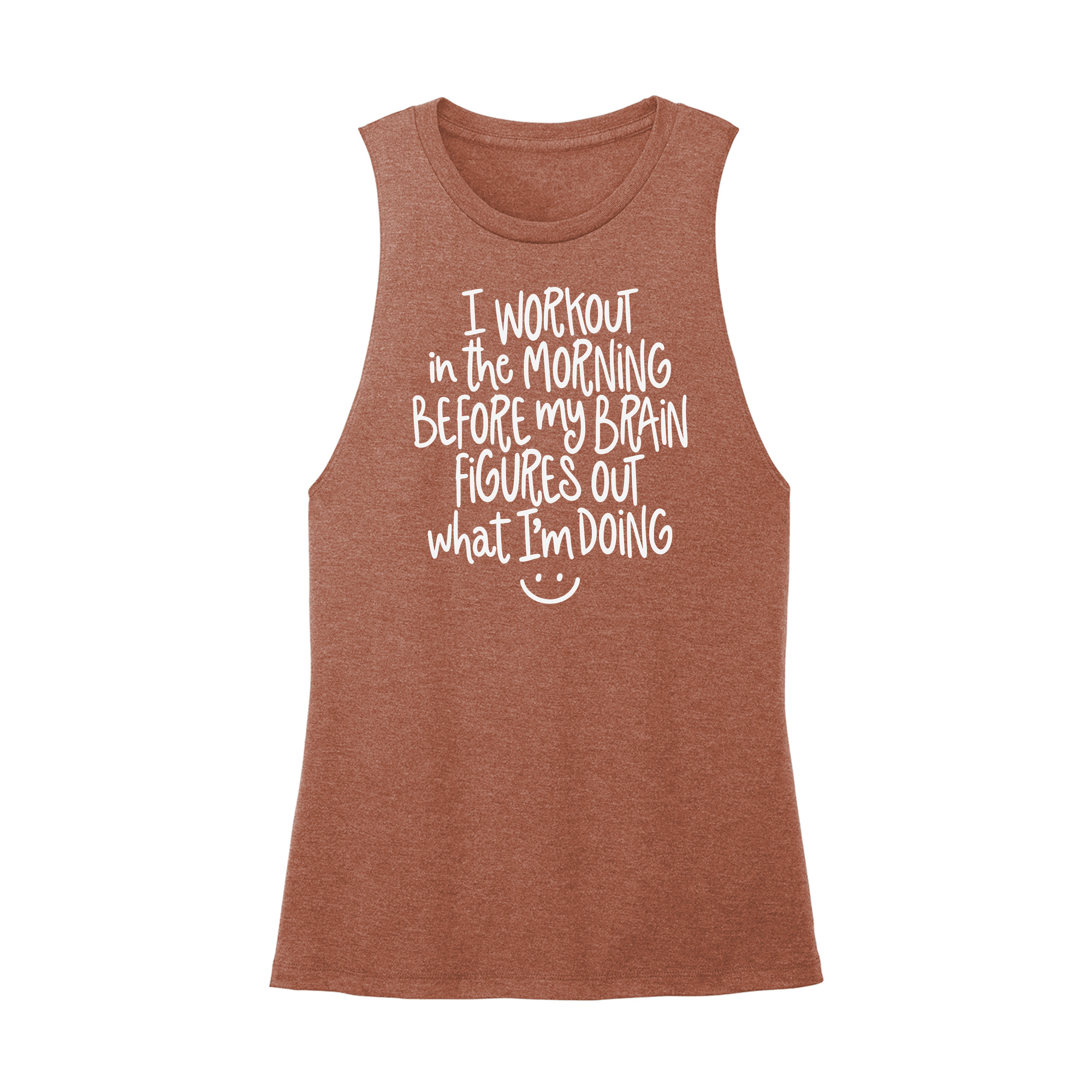 Womens X-Small Brown Muscle Tank