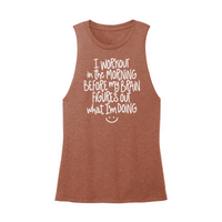Womens X-Small Brown Muscle Tank