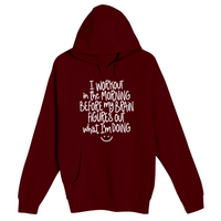 Unisex Small Burgundy Pullover Hooded Sweatshirt