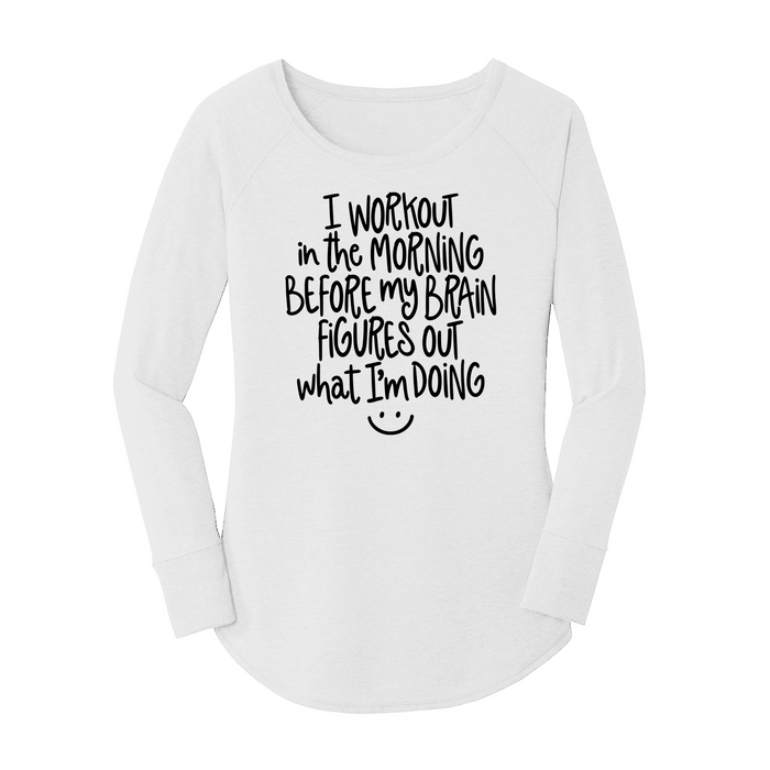 Womens X-Small White Long Sleeve Tunic Tee