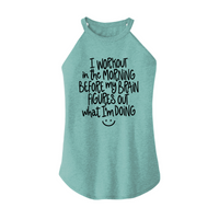 Womens X-Small Teal Rocker Tank Top