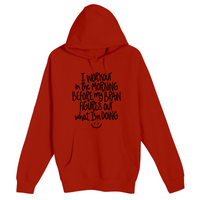 Unisex Small Red Pullover Hooded Sweatshirt