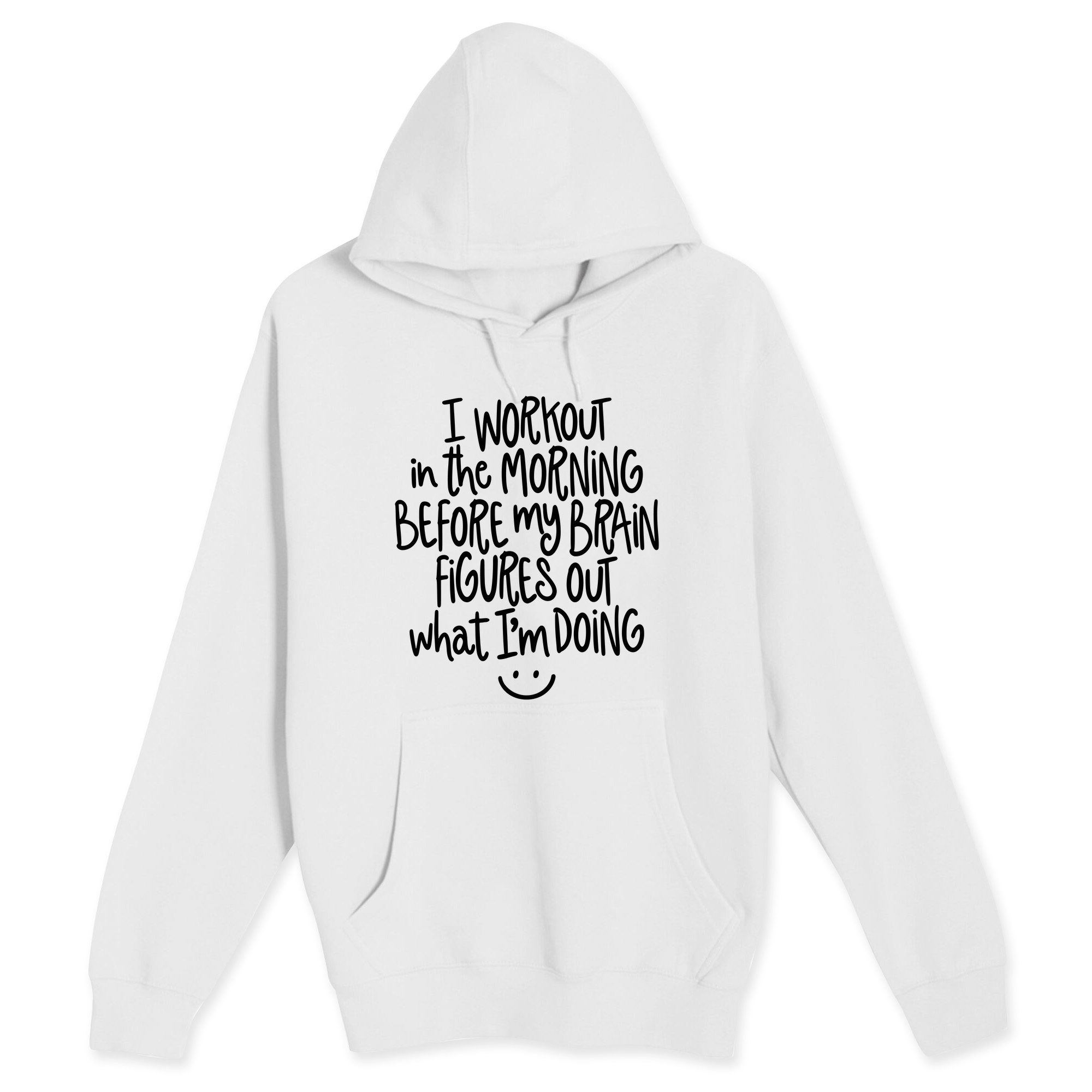 Unisex Small White Pullover Hooded Sweatshirt