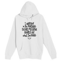Unisex Small White Pullover Hooded Sweatshirt