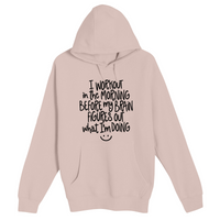 Unisex Small Light Pink Pullover Hooded Sweatshirt