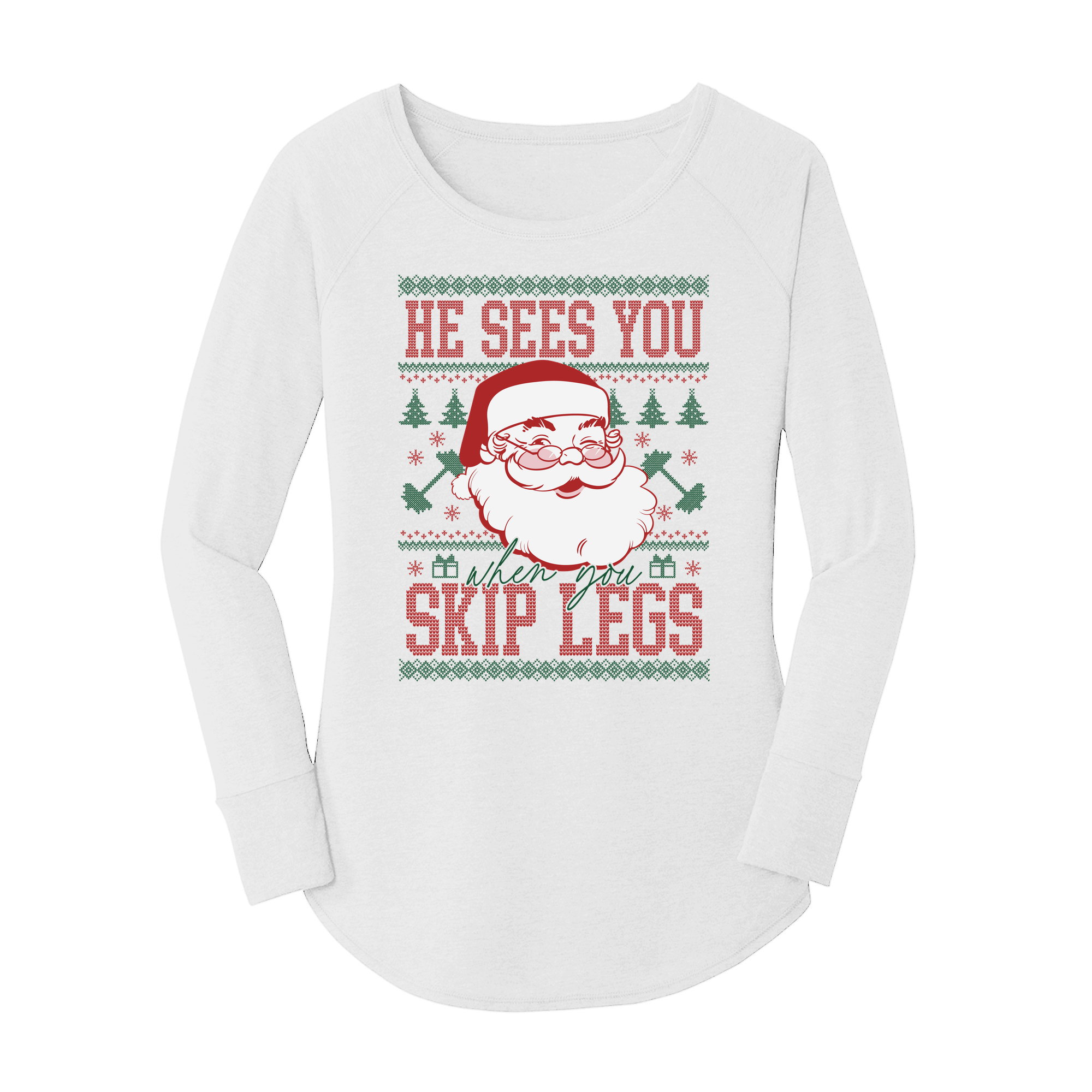 Womens X-Small White Long Sleeve Tunic Tee