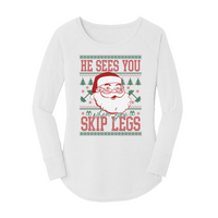 Womens X-Small White Long Sleeve Tunic Tee
