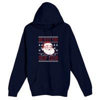 Unisex Small Navy Pullover Hooded Sweatshirt