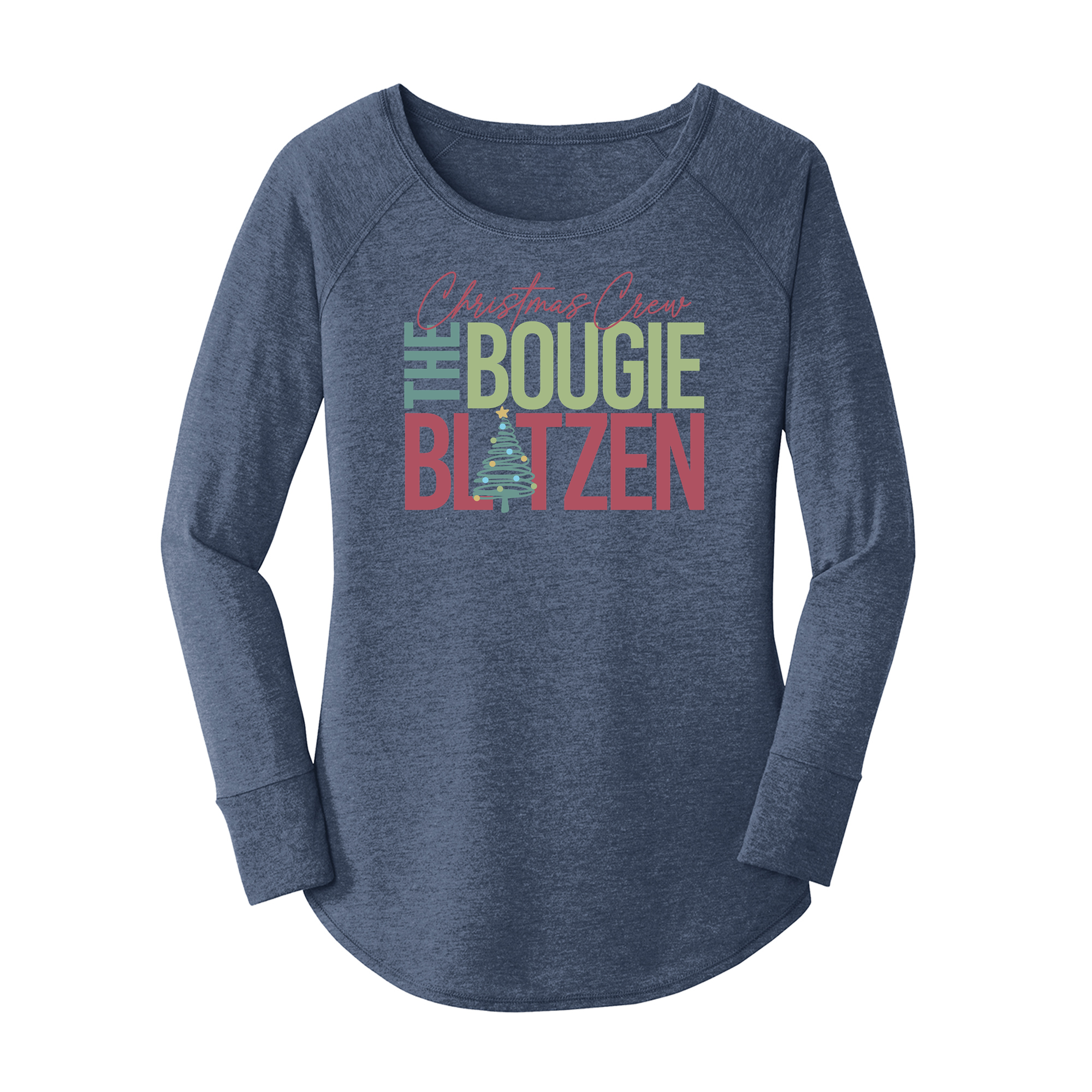 Womens X-Small Navy Heather Long Sleeve Tunic Tee