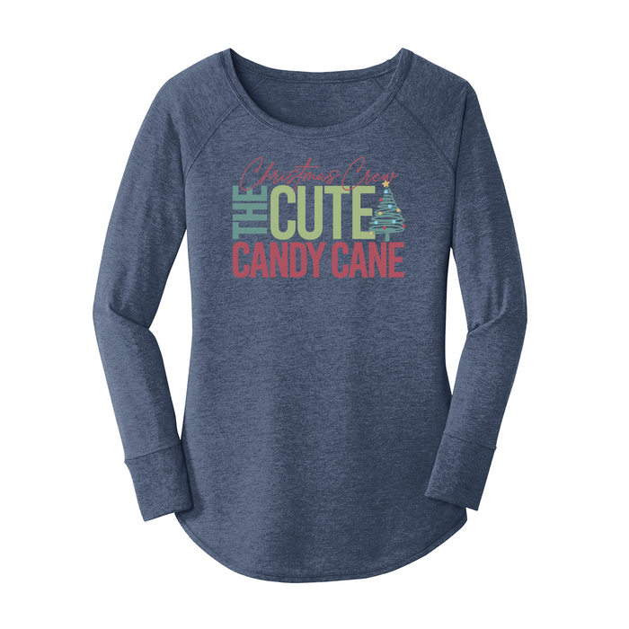 Womens X-Small Navy Heather Long Sleeve Tunic Tee