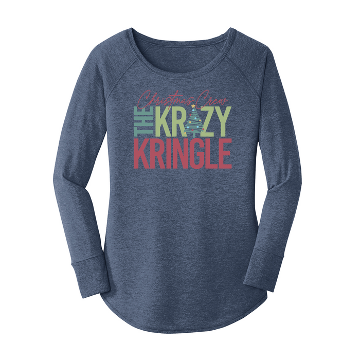 Womens X-Small Navy Heather Long Sleeve Tunic Tee