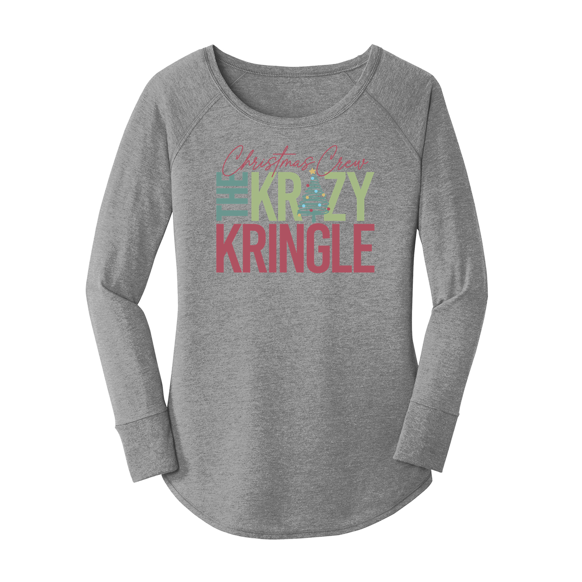 Womens X-Small Grey Long Sleeve Tunic Tee