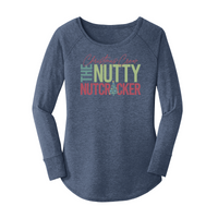 Womens X-Small Navy Heather Long Sleeve Tunic Tee