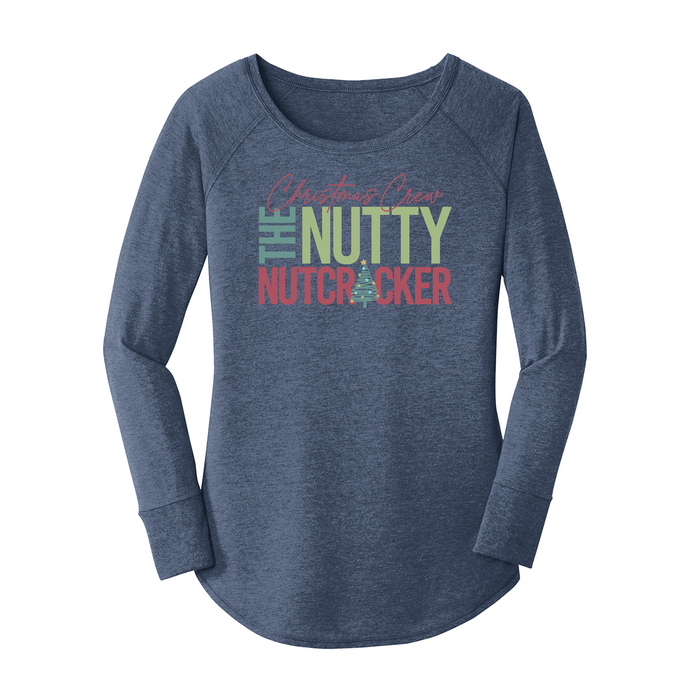 Womens X-Small Navy Heather Long Sleeve Tunic Tee