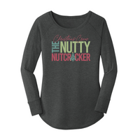 Womens X-Small Dark Heather Gray Long Sleeve Tunic Tee