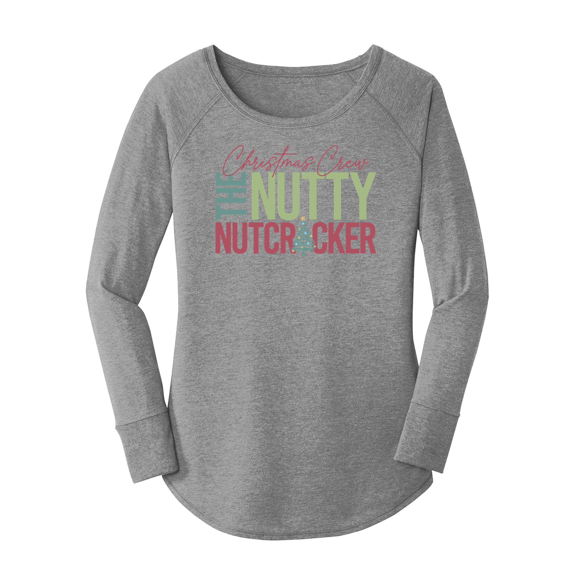 Womens X-Small Grey Long Sleeve Tunic Tee