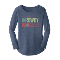 Womens X-Small Navy Heather Long Sleeve Tunic Tee
