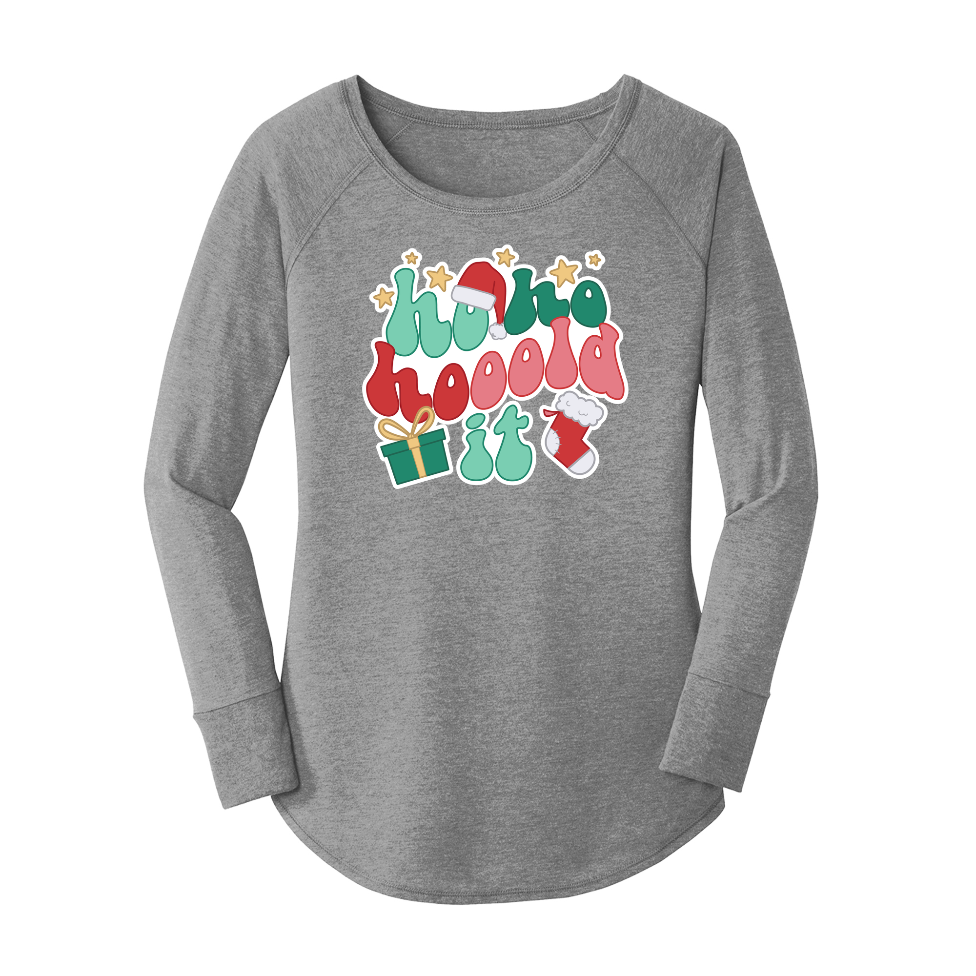 Womens X-Small Grey Long Sleeve Tunic Tee