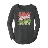 Womens X-Small Dark Heather Gray Long Sleeve Tunic Tee