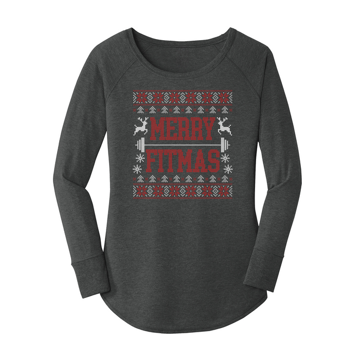 Womens X-Small Dark Heather Gray Long Sleeve Tunic Tee
