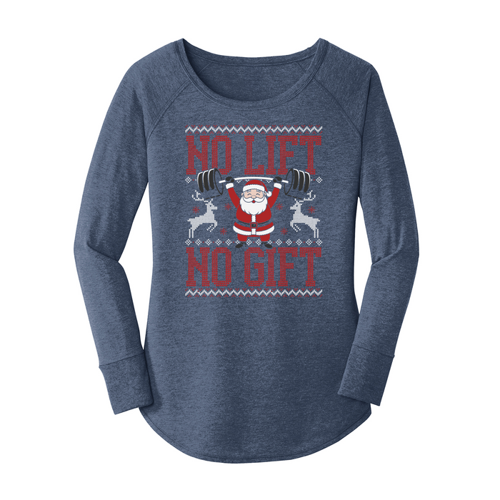 Womens X-Small Navy Heather Long Sleeve Tunic Tee