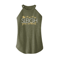 Womens X-Small Military Green Rocker Tank Top
