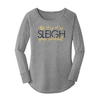 Womens X-Small Grey Long Sleeve Tunic Tee