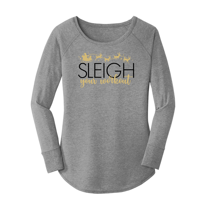 Womens X-Small Grey Long Sleeve Tunic Tee