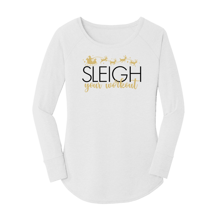 Womens X-Small White Long Sleeve Tunic Tee