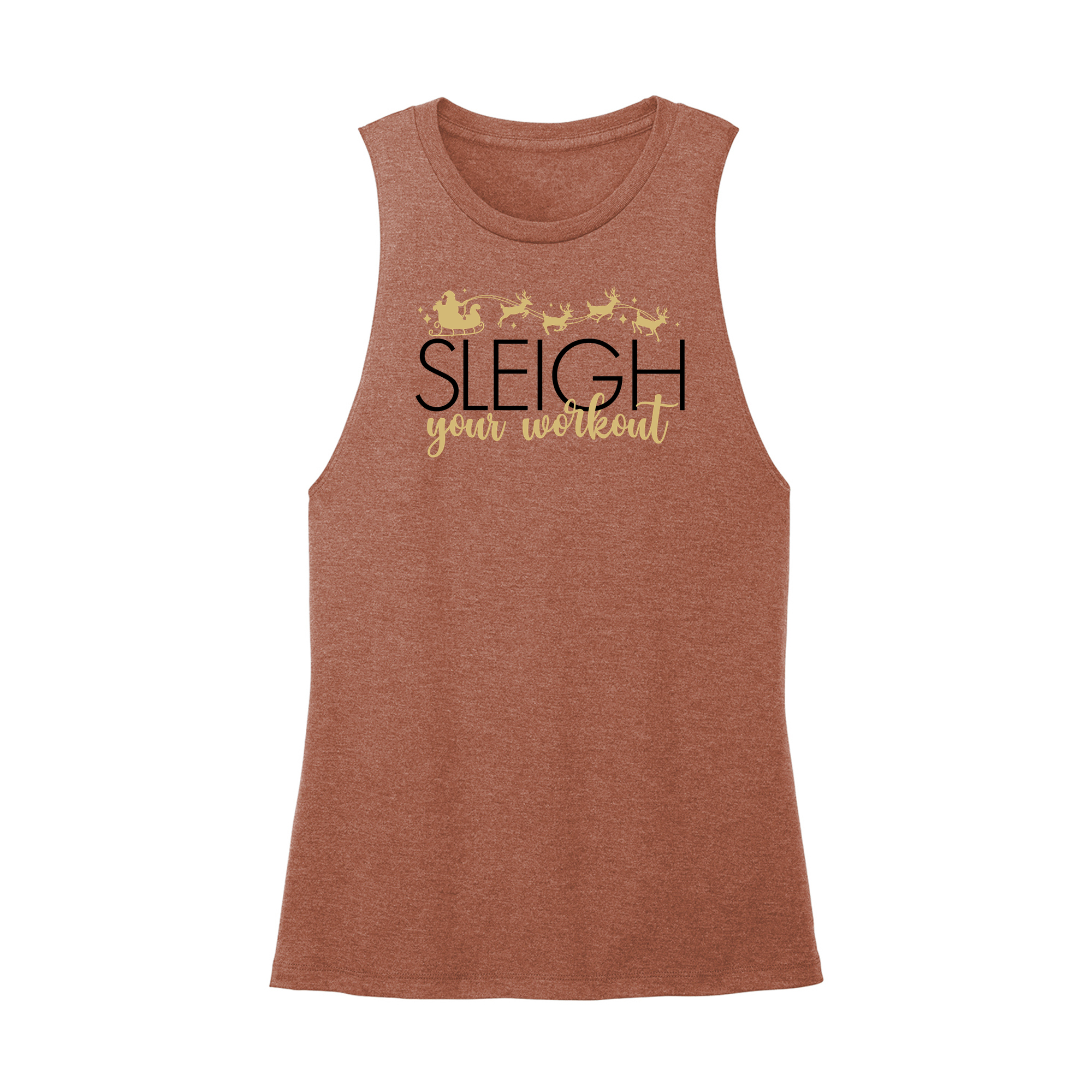 Womens X-Small Brown Muscle Tank