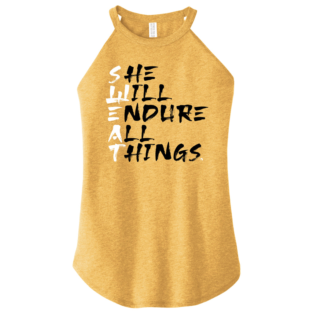 SWEAT She will endure all things ( NEW Limited Edition Color - Antique Gold ) - FitnessTeeCo
