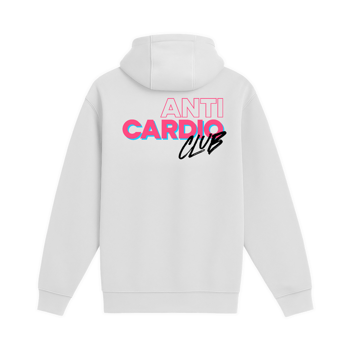 Unisex Medium White Pullover Hooded Sweatshirt