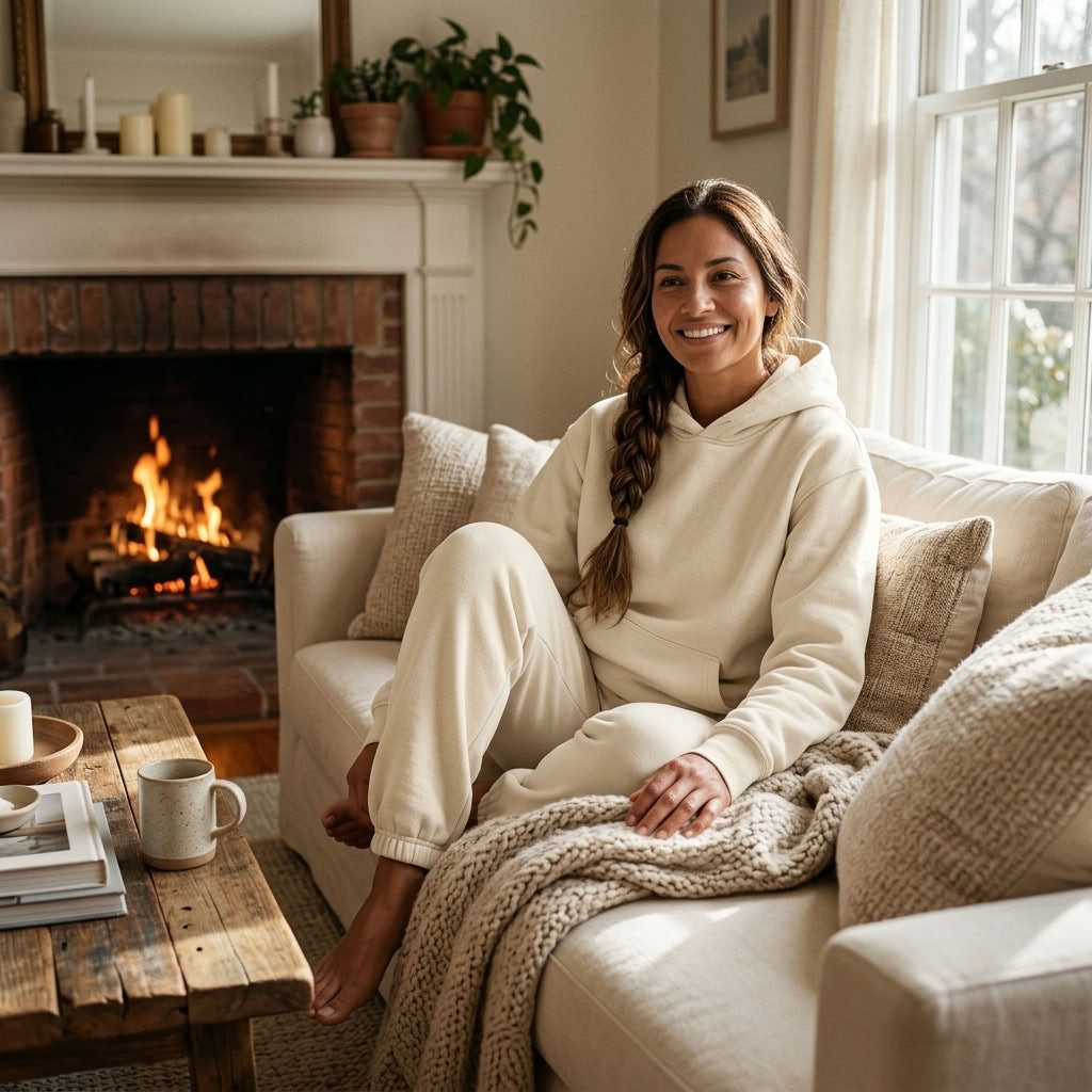 Elevate Lounge Heavy Weight Fleece Set - Greige