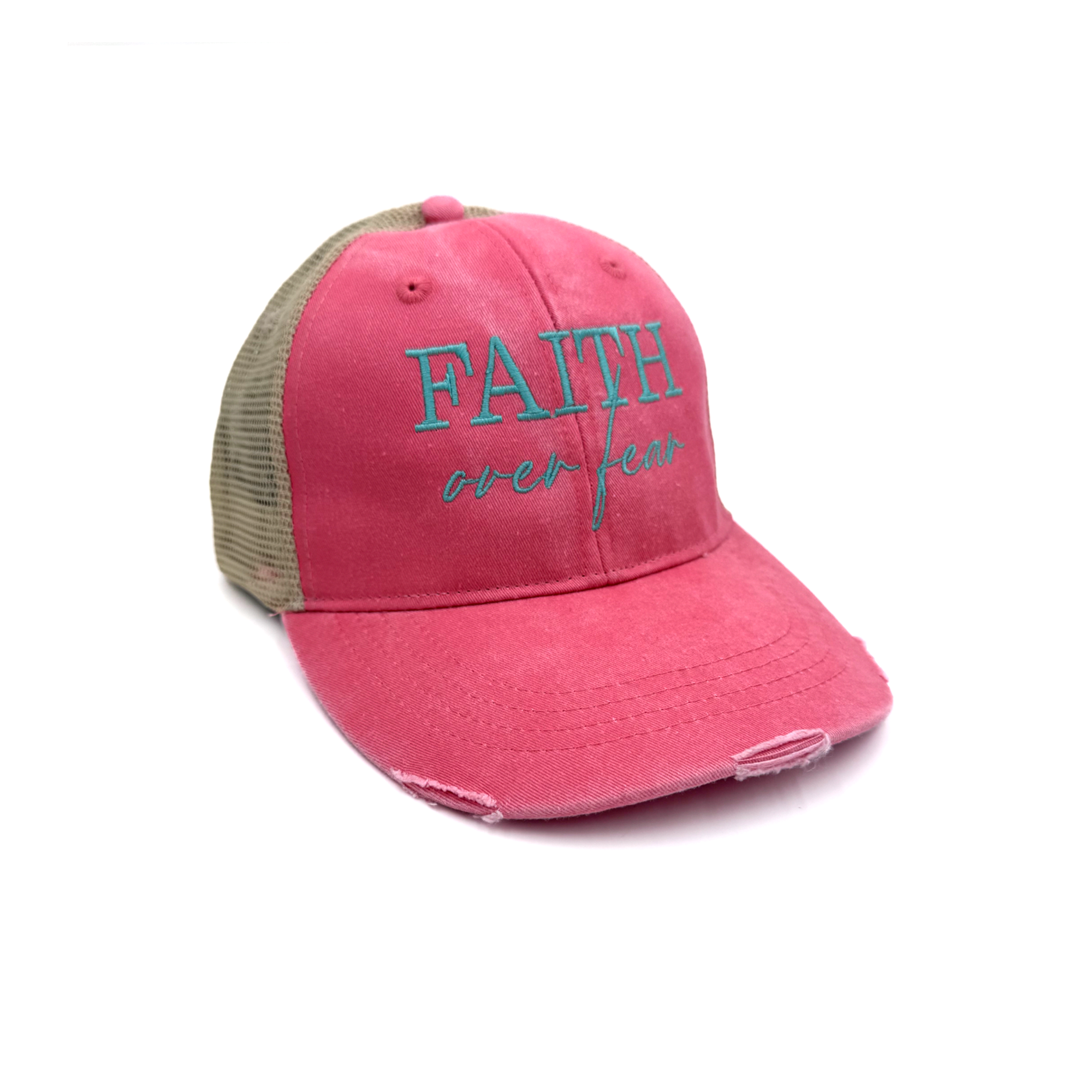 Faith Over Fear Distressed Hat