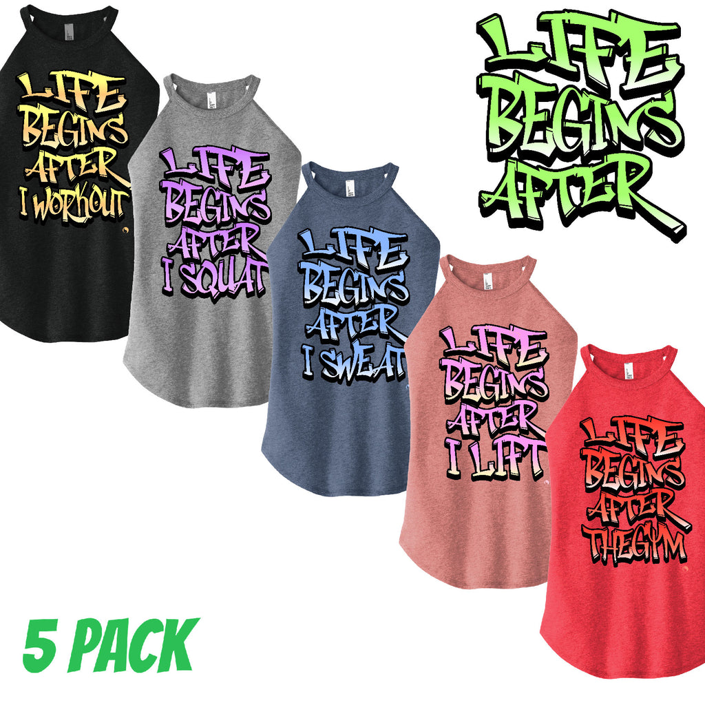 Life Begins After (Collection) 5 PACK - FitnessTeeCo