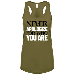 Never Apologize for who you are (Fitted - Size Up) - FitnessTeeCo