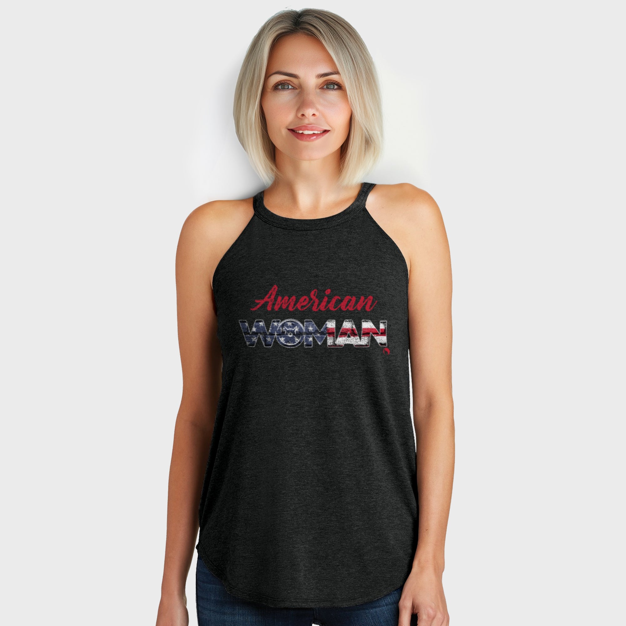 Ladies Rocker Tank Fitness Tee Co. | American Woman Women's District Rocker Tank | Women's ...