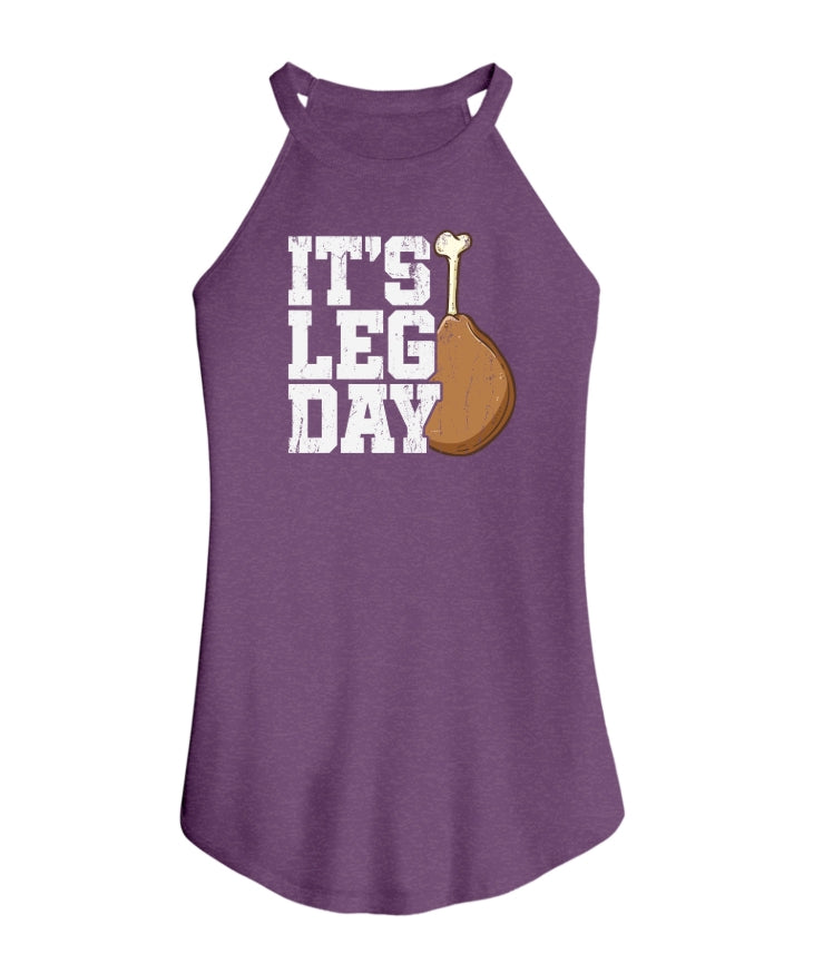 It's Leg Day Fitted Rocker Tank