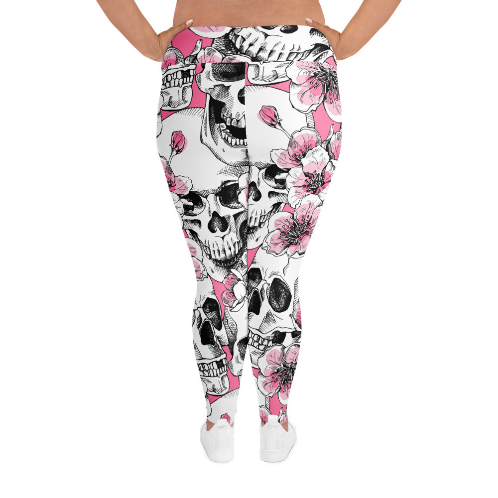 Skull Flower Curvy Performance Leggings