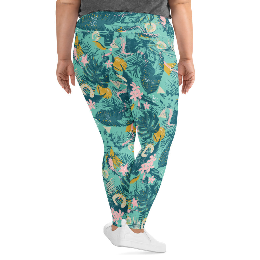 Palm Leaves Curvy Performance Leggings
